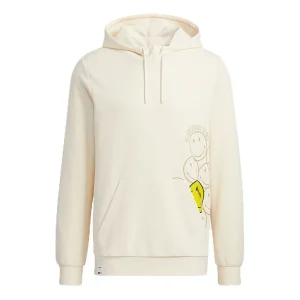 Men's adidas neo x SMILEY Crossover U Csmly Sw Smiling Face Printing Pullover Sports Creamy White HE7956
