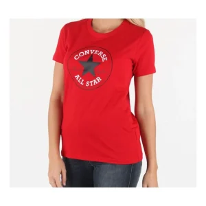 (WMNS) Converse Chuck Taylor All Star Round Neck Short Sleeve 'Red' 10017759-A01
