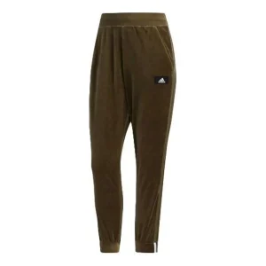(WMNS) adidas Velour Pants Asia Sizing 'Green' FR5972