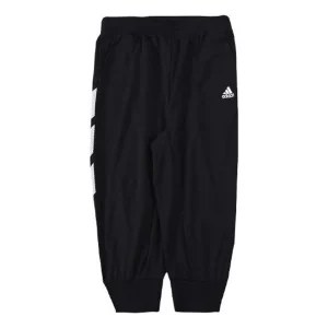 (GS) adidas Straight 3/4 Length Pants Asia Sizing 'Black White' HM0945