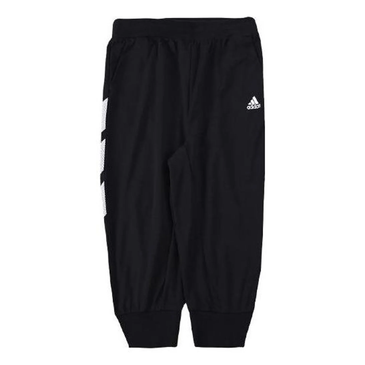 (GS) adidas Straight 3/4 Length Pants Asia Sizing 'Black White' HM0945