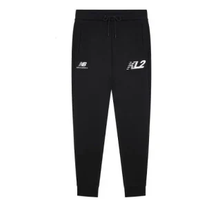 New Balance Essentials Stacked Logo Sweatpants Asia Sizing 'Black White' MP13580-BK
