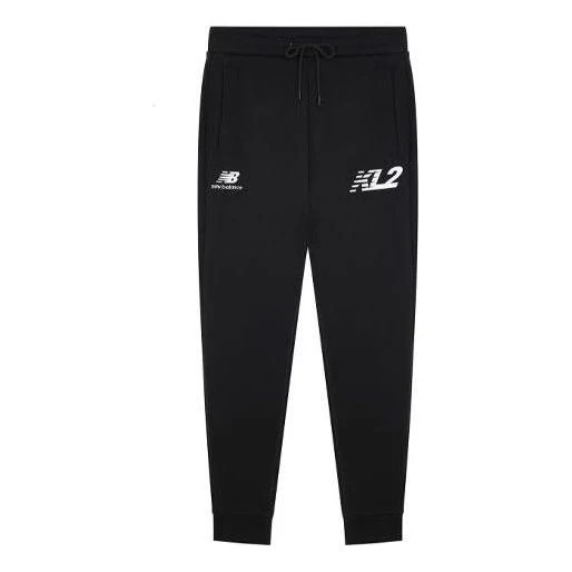 New Balance Essentials Stacked Logo Sweatpants Asia Sizing 'Black White' MP13580-BK