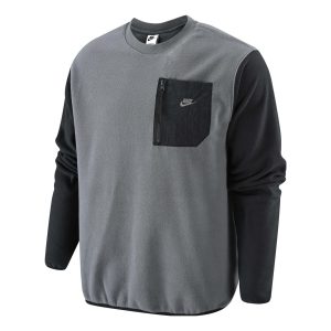 Nike pocket zipper splicing warm cotton-padded Hoodie 'Black' FD2376-068