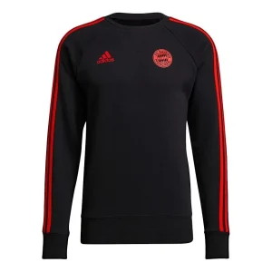 Men's adidas Fcb Swt Top Logo Printing Contrasting Colors Stripe Soccer/Football Sports Black GR0666