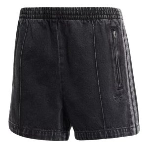 (WMNS) adidas Adicolor Denim Firebird Shorts Asia Sizing 'Black' JD3107