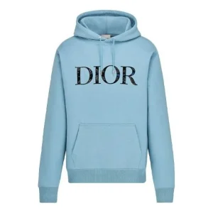 Men's DIOR x Peter Doig Crossover FW21 Cotton Fleece Material Light Blue 143J688A0531-C585