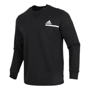 adidas Logo Stamping Sports Casual Cover Round Collar Men's Black GM6538