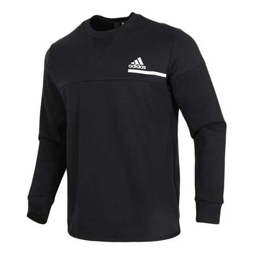adidas Logo Stamping Sports Casual Cover Round Collar Men's Black GM6538