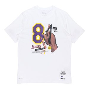 Men's Nike Kobe 81 Commemorate Printing Quick Dry Short Sleeve White T-Shirt DA8233-100