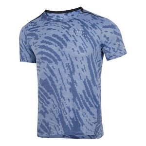 Men's Nike SS22 Printing Round Neck Short Sleeve Light Sea Blue T-Shirt DM4637-548