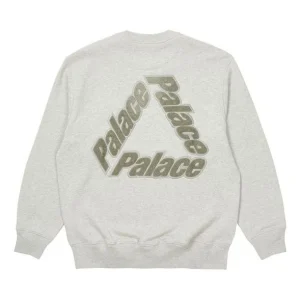 PALACE Unisex Logo Round-neck Sweatshirt Grey P20CS007