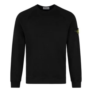STONE ISLAND Logo Patch Crewneck Sweatshirt 'Black' 741566060-V0029