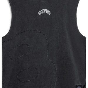 Li-Ning BadFive Graphic Sleeveless Hoodie 'Washed Black' AVSU437-1