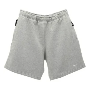 Nike Solid Color Logo Straight Loose Casual Shorts Unisex Gray DV3056-063