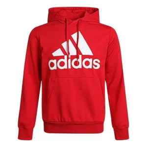 adidas M Bl Ft Hd logo Printing Drawstring Sports Pullover Red GV0249