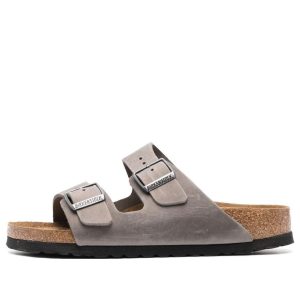 Birkenstock Arizona Soft Footbed Oiled Leather Sandals 'Iron' 1013645