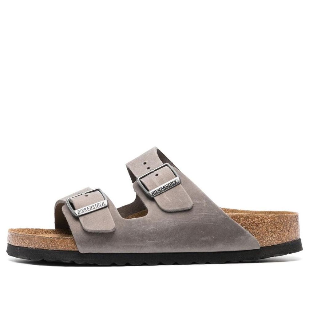 Birkenstock Arizona Soft Footbed Oiled Leather Sandals 'Iron' 1013645