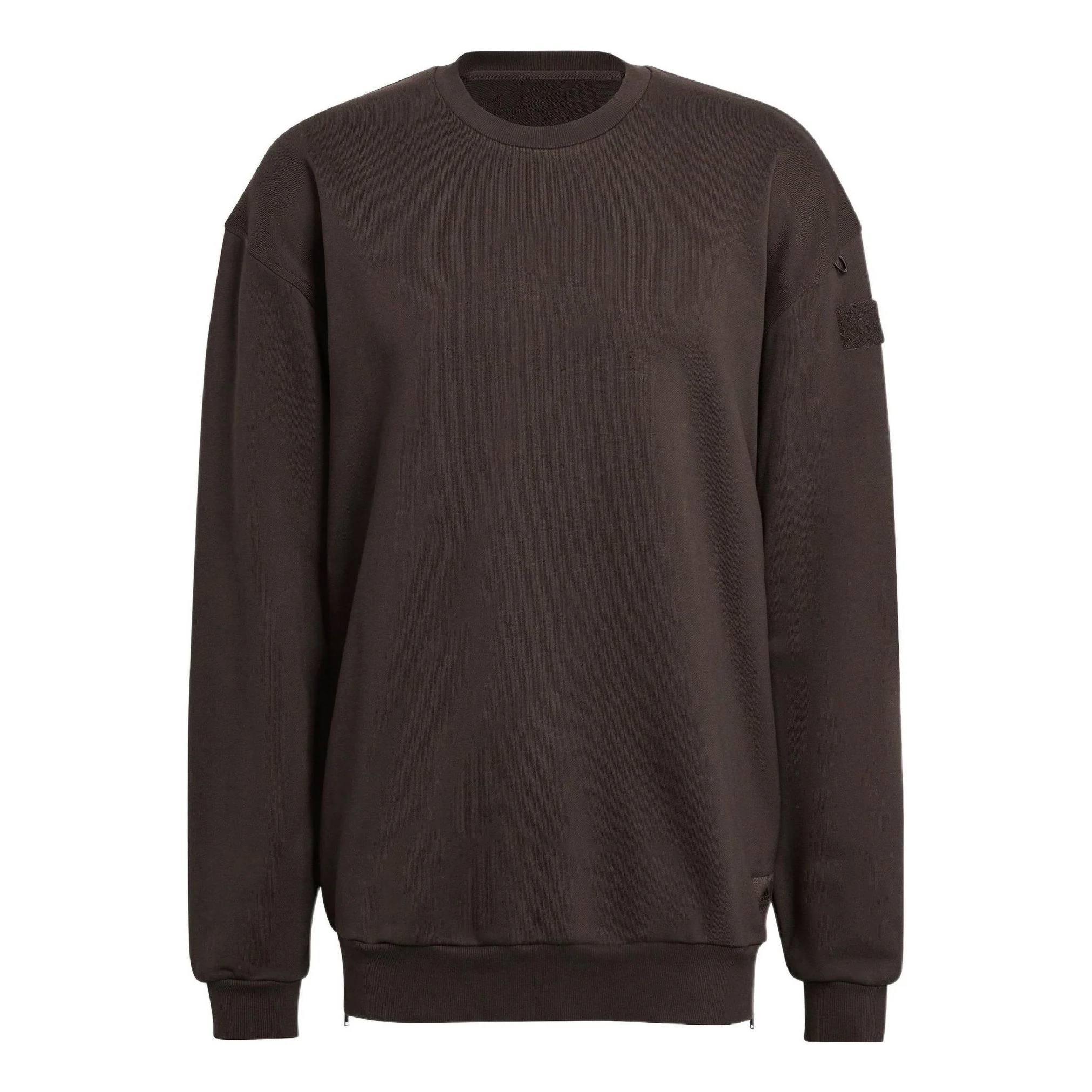 Men's adidas Solid Color Round Neck Loose Pullover Hoodless Dark Grey Olive Green HG6637