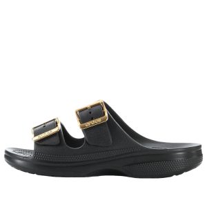 (WMNS) Crocs Metallic Buckle Saturday Sandal 'Black' 213316-001