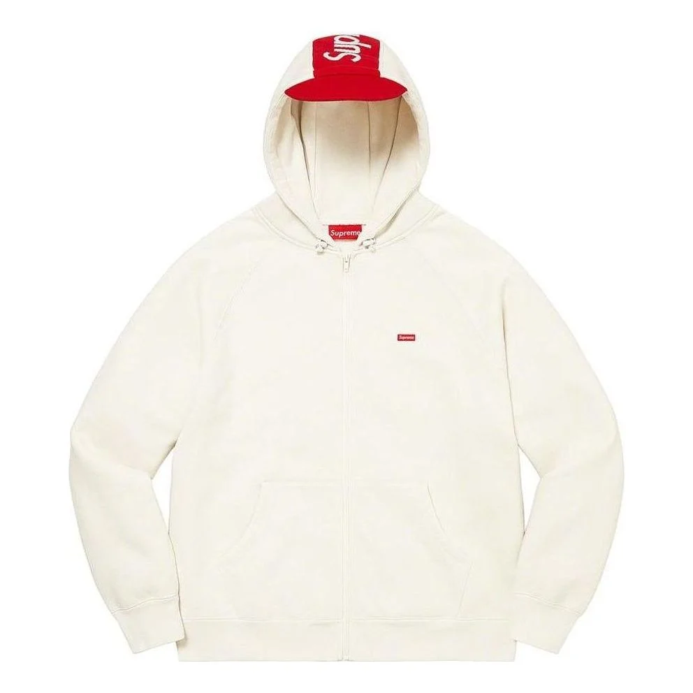 Supreme Brim Zip Up Hooded Sweatshirt 'White Red' SUP-FW22-814