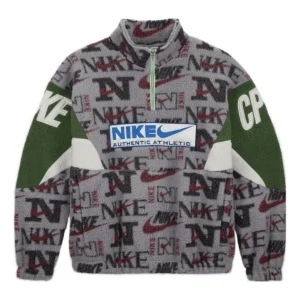 Nike Half-Zip logo fleece top 'Grey Green' DM4961-012