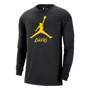 Air Jordan x NBA Los Angeles Lakers Essential Long-Sleeve T-Shirt 'Black Gold' FN1269-010