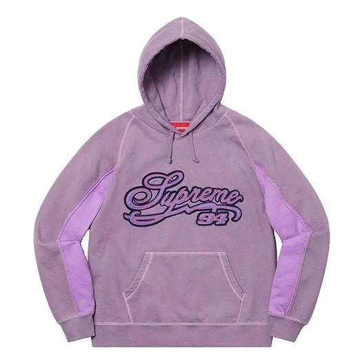 Supreme Paneled Script Hooded Sweatshirt 'Purple' SUP-SS21-704