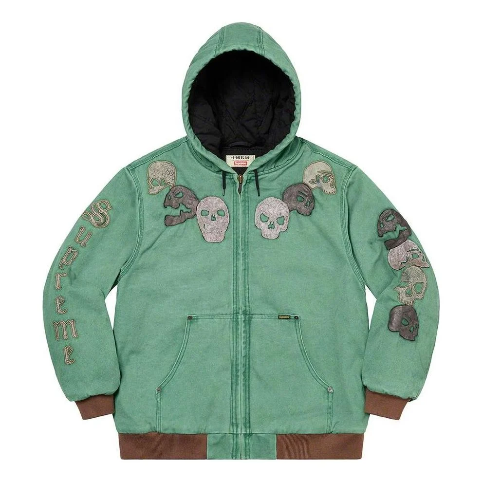 Supreme x The Great China Wall Hooded Work Jacket 'Green Grey Black' SUP-FW22-796