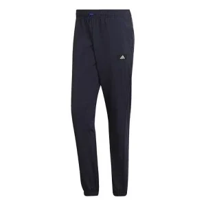 Men's adidas Training Series Solid Color Logo Printing Bundle Feet Casual Sports Pants/Trousers/Joggers Black HB6569