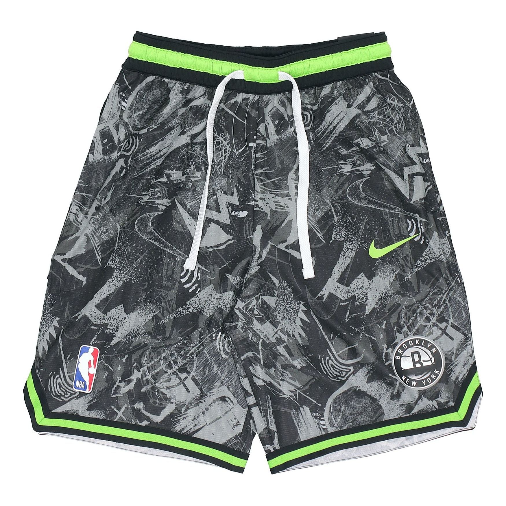 Nike NBA Brooklyn Nets Light Breathable Quick Dry Full Print Loose Basketball Shorts Black DJ4034-308