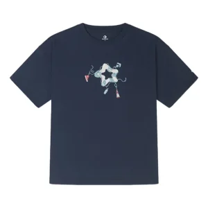 (WMNS) Converse Nautical Tee Asia Sizing 'Navy Blue' 10025880-A02