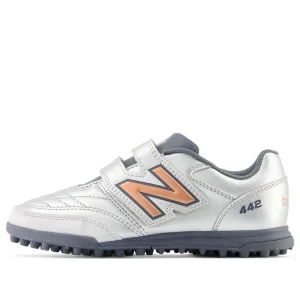 (GS) New Balance 442 v2 V TF Turf Shoes 'Silver Grey Orange' JS4VTSV2