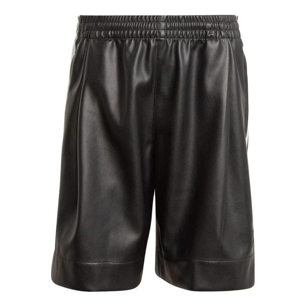 adidas Faux Leather Adicolor 3-Stripes Shorts Asia Sizing 'Black' IZ4043