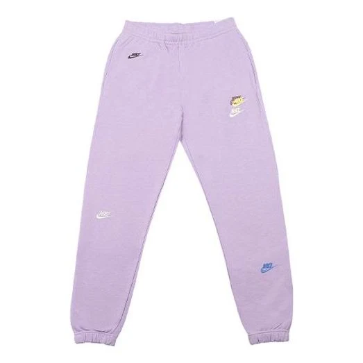 Men's Nike Multi-Color Embroidered Logo Sports Pants/Trousers/Joggers Purple DD4676-589