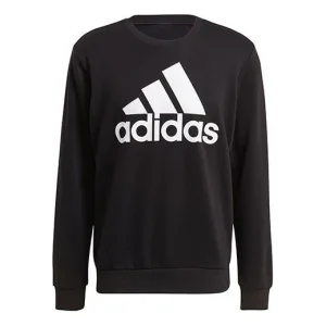 adidas M Bl Ft Swt Logo Printing Sports Round Neck Pullover Black GK9076