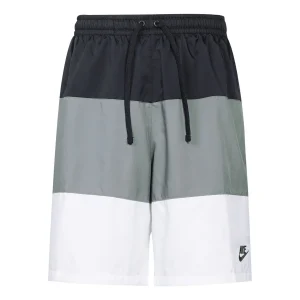 Men's Nike Contrast Color Stitching Small Label Woven Sports Shorts Black DQ2427-010
