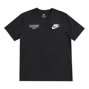 Nike SS22 Logo Printing Round Neck Short Sleeve Black DO8324-010