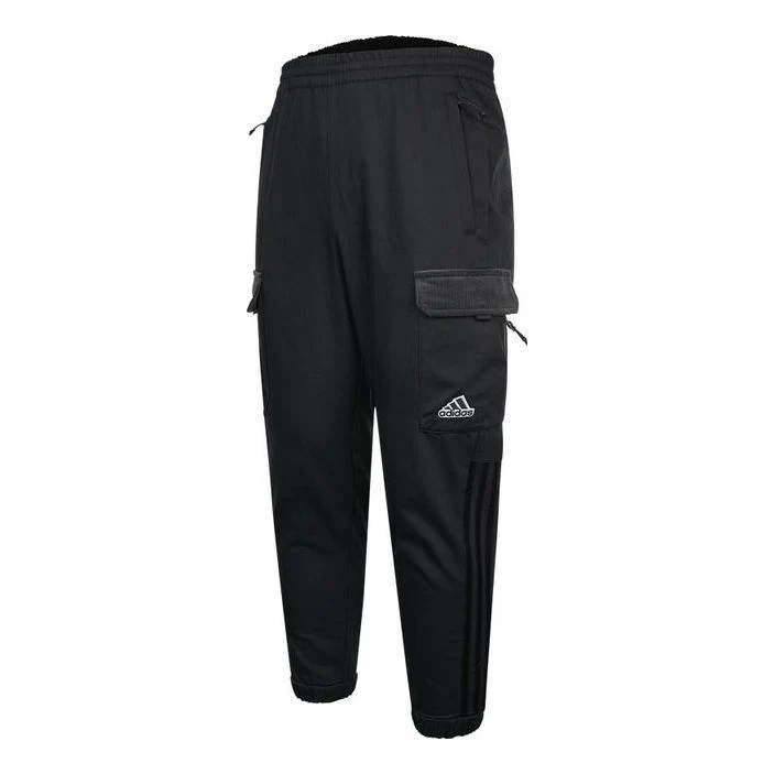 Men's adidas Cargo Pocket Elastic Waistband Casual Sports Pants/Trousers/Joggers Black HD0353