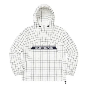 Supreme FW19 Week 2 Heavy Nylon Anorak Plaid Interchange Jacket Unisex White SUP-FW19-263