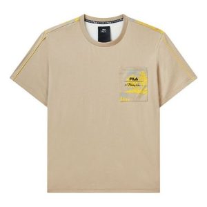 FILA x 3.1 Phillip Lim Logo Print Pocket Crewneck Sport Breathable Short Sleeve For Men Brown F11M116107F-BG