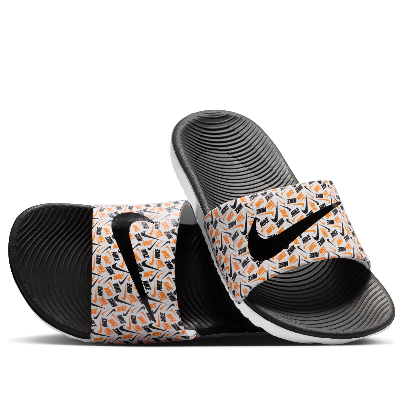 (GS) Nike Kawa Slides 'White Black Total Orange' IR5202-101