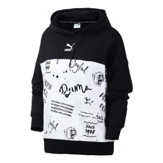 (WMNS) PUMA Classics Aop Logo Printing Drawstring Black 595910-52