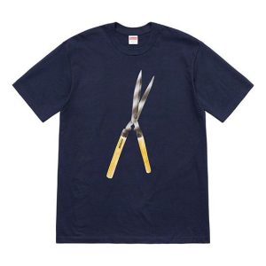 Supreme SS19 Shears Tee Large Scissors Printing Short Sleeve Unisex Navy Blue SUP-SS19-10520