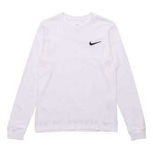 Nike Sportswear Back Logo Swoosh Crew-neck Long Sleeve 'White' DA0336-100