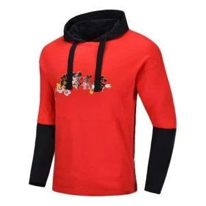 Li-Ning x Disney Crossover Casual Loose Hoodie 'Red Black' AWDQ133-2