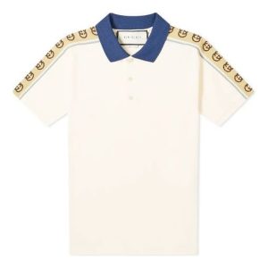 Gucci Interlock Double G Stripe Short Sleeve Polo Shirt White 598949-XJB0Q-9247