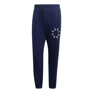 Men's adidas originals Logo Printing Bundle Feet Sports Pants/Trousers/Joggers Japanese Version Blue H37727