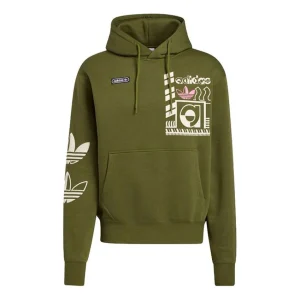 adidas originals Casual Sports hooded Pullover Green GN3865