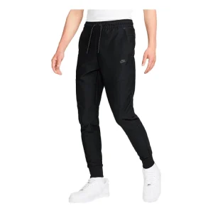 Men's Nike Elastic Waistband Lacing Bundle Feet Sports Pants/Trousers/Joggers Black DD6599-010